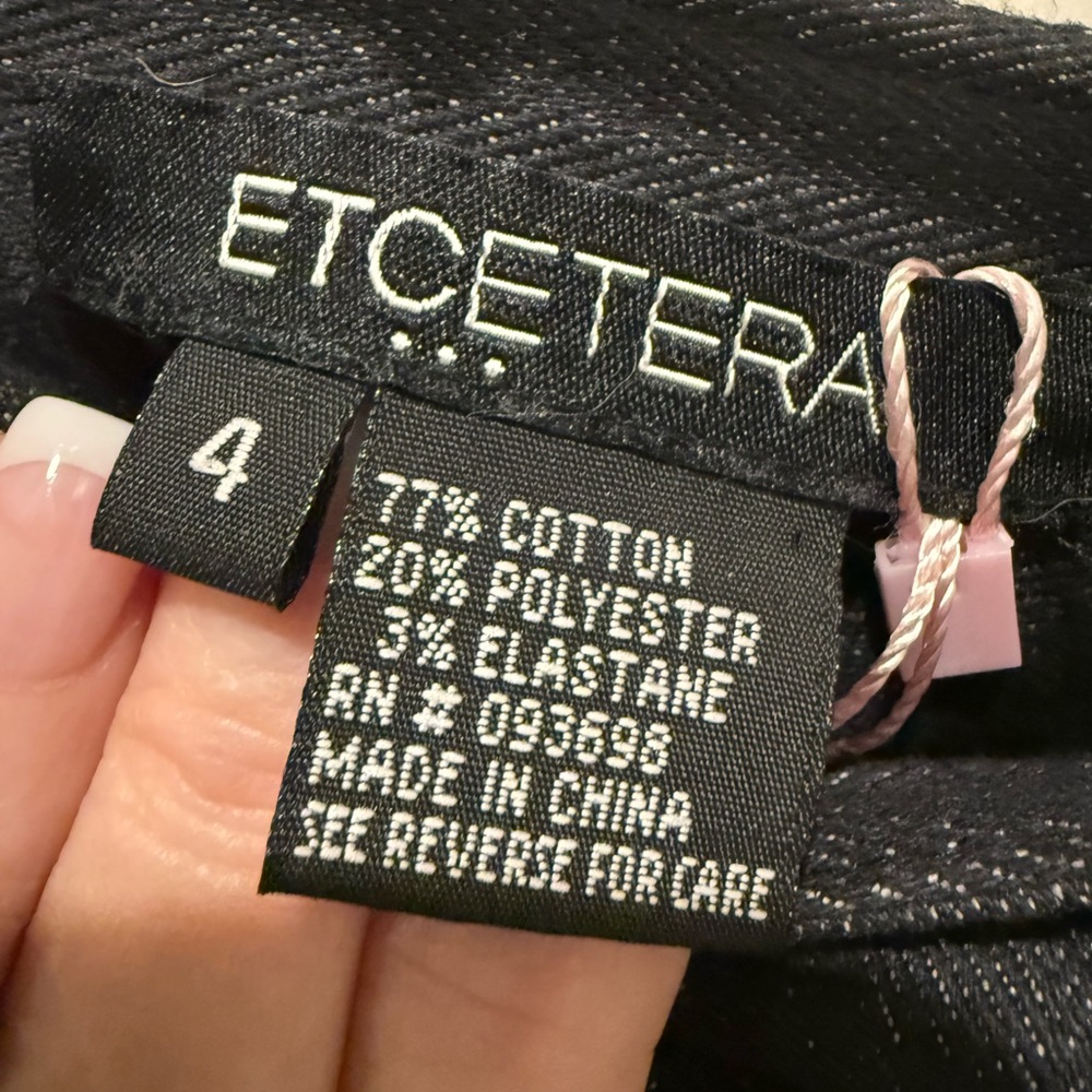 💋Etcetera Blue denim Pencil Skirt with‎ Brown Stitching - Picture 6 of 6